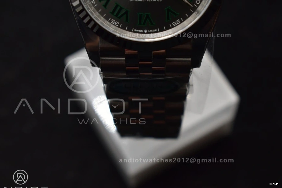 VR3235 Markers Green Dial on 1:1 Roman Edition Bracelet Steel 36 904L Jubilee Clean Gray Best DateJust 126234 0409
